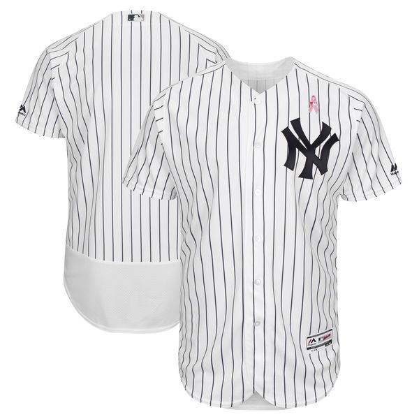 Men New York Yankees Blank White Mothers Edition MLB Jerseys->new york yankees->MLB Jersey